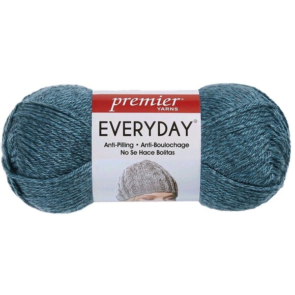 Premier Yarns Everyday Worsted Blue Heather Anti-pilling DN110-03 180 yds 3.5 oz - Picture 1 of 4